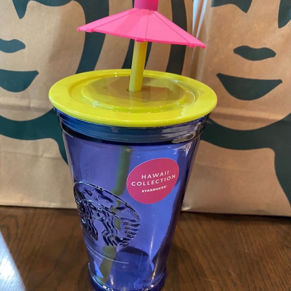 Starbucks Tumbler Hawaii Exclusive - Glass with Mai Thai Umbrella - 16oz - Picture 2 of 4